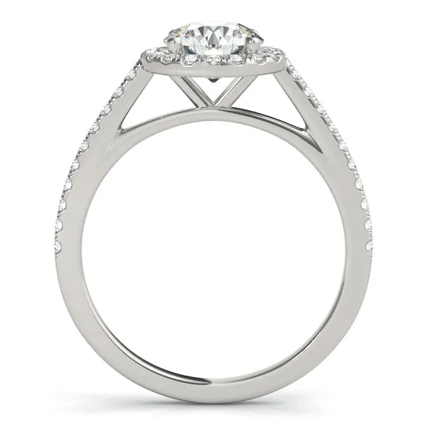 Blair Cathedral Halo Diamond Engagement Ring in Pavé