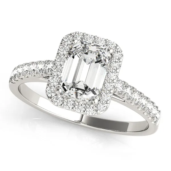 Blair Cathedral Halo Diamond Engagement Ring in Pavé