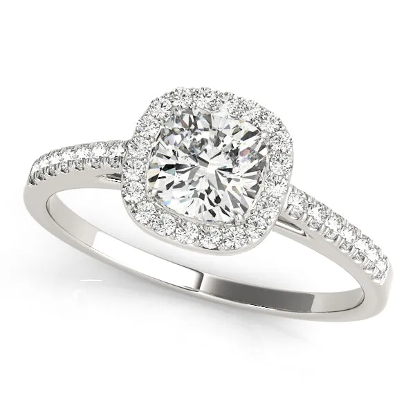 Blair Cathedral Halo Diamond Engagement Ring in Pavé