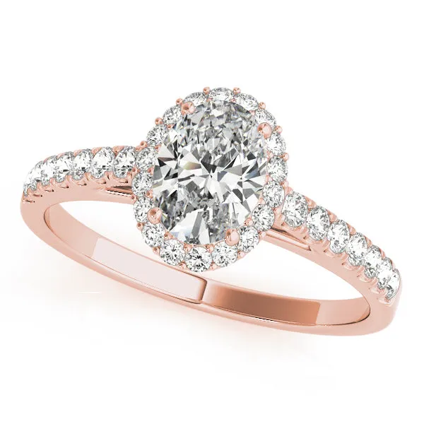Blair Cathedral Halo Diamond Engagement Ring in Pavé