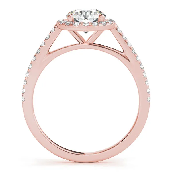 Blair Cathedral Halo Diamond Engagement Ring in Pavé