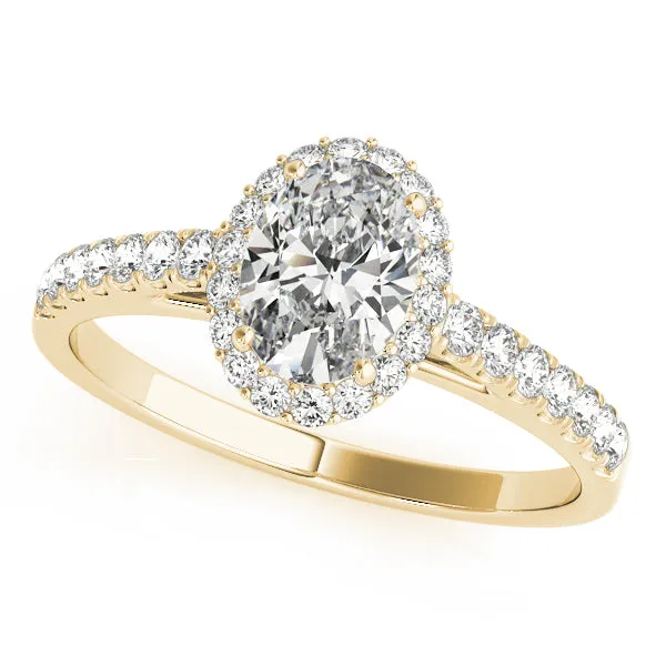Blair Cathedral Halo Diamond Engagement Ring in Pavé