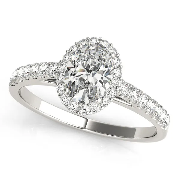 Blair Cathedral Halo Diamond Engagement Ring in Pavé