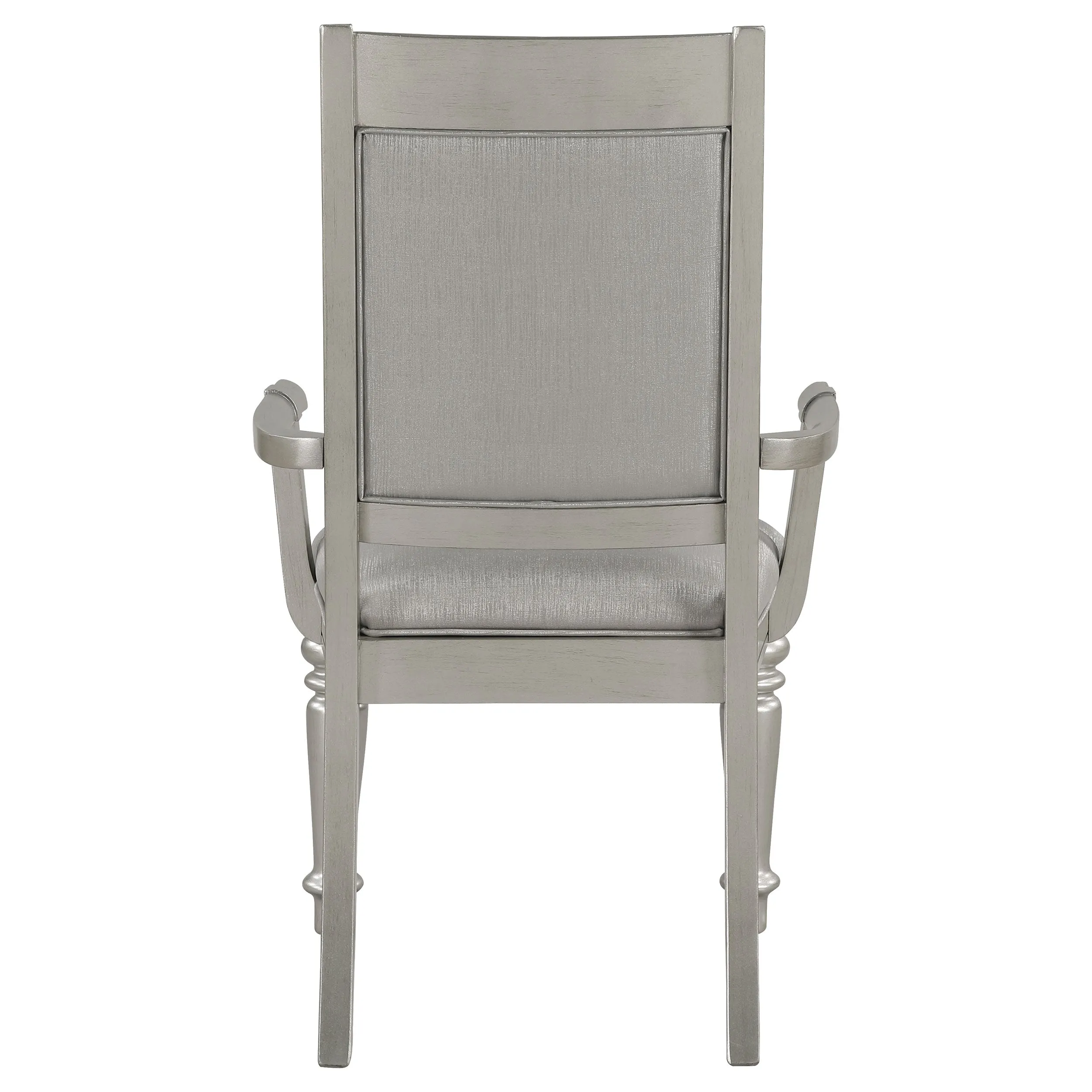 Bling Game Dining Arm Chair Metallic Platinum (Set of 2)