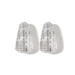 Bombee Double Carre Pave Diamond Earrings