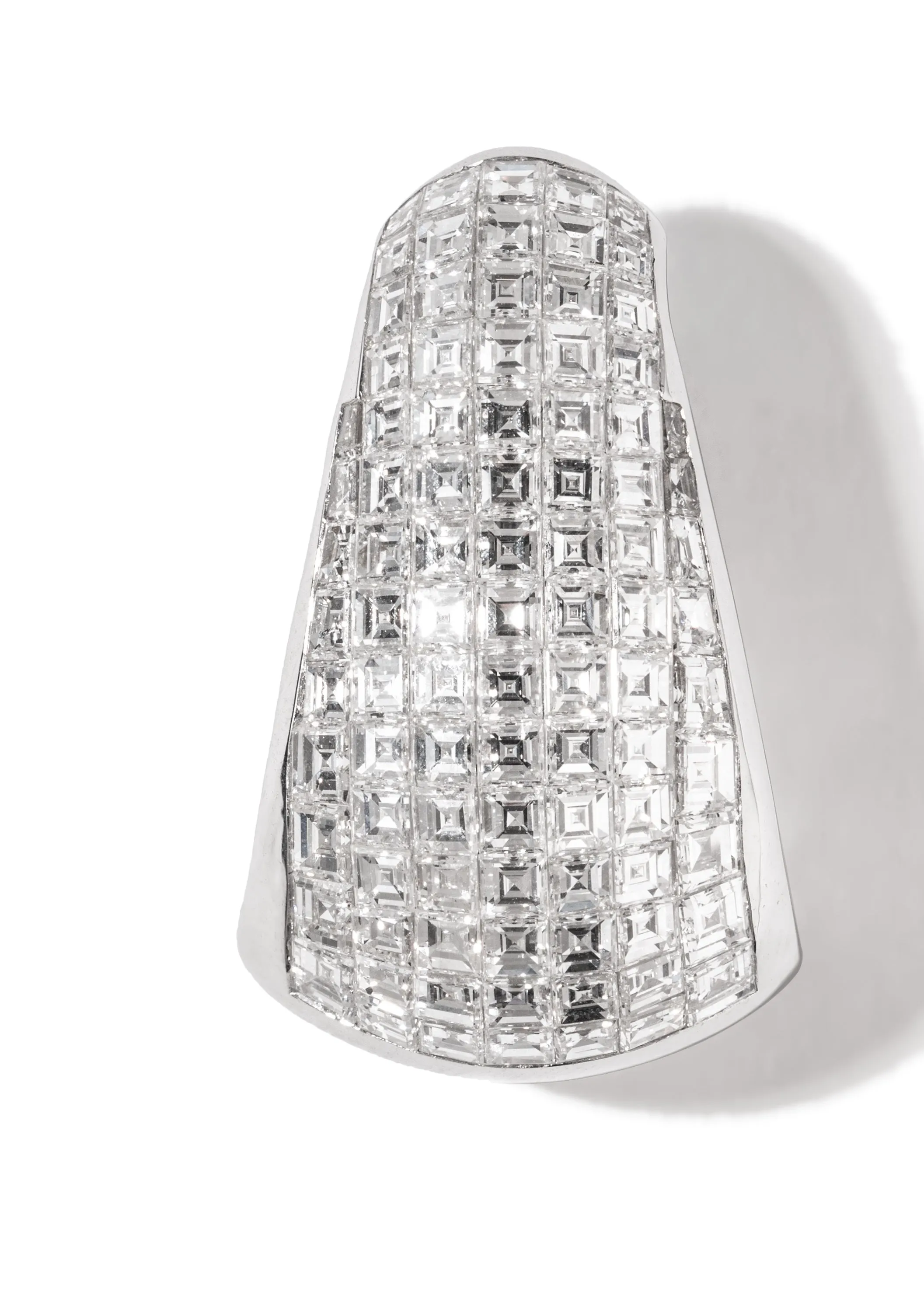 Bombee Double Carre Pave Diamond Earrings