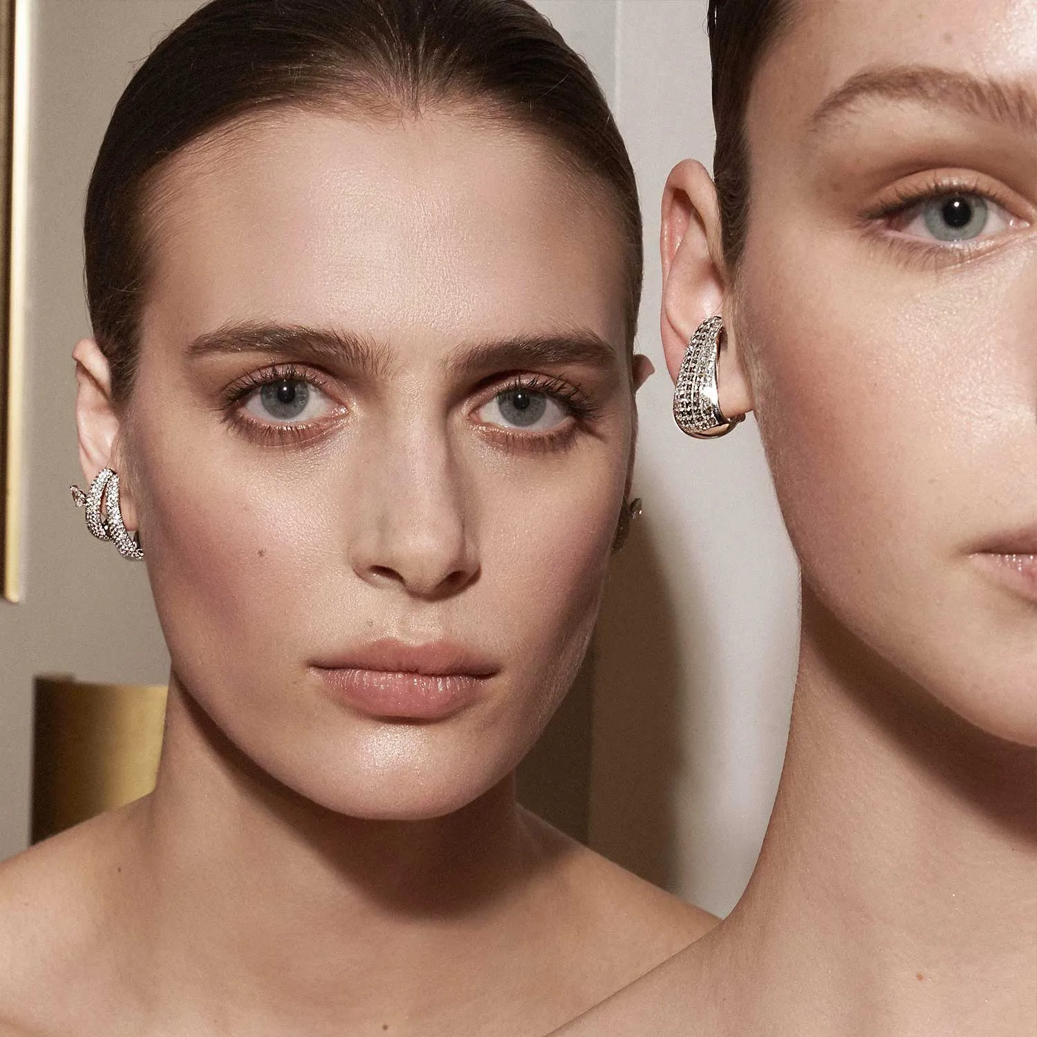 Bombee Pear Pave Double Branches Earrings