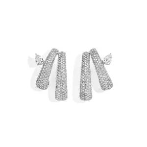 Bombee Pear Pave Double Branches Earrings