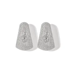Bombee Pear Shaped Earrings in White Gold