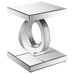 Breena Rectangular Mirrored Acrylic End Table Silver
