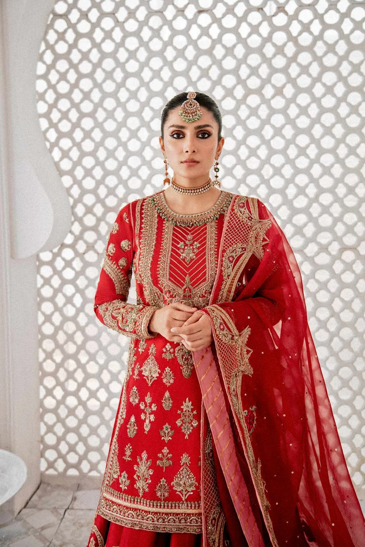 Bridal Simple Red Lehenga Kameez for Indian Bridal Wear