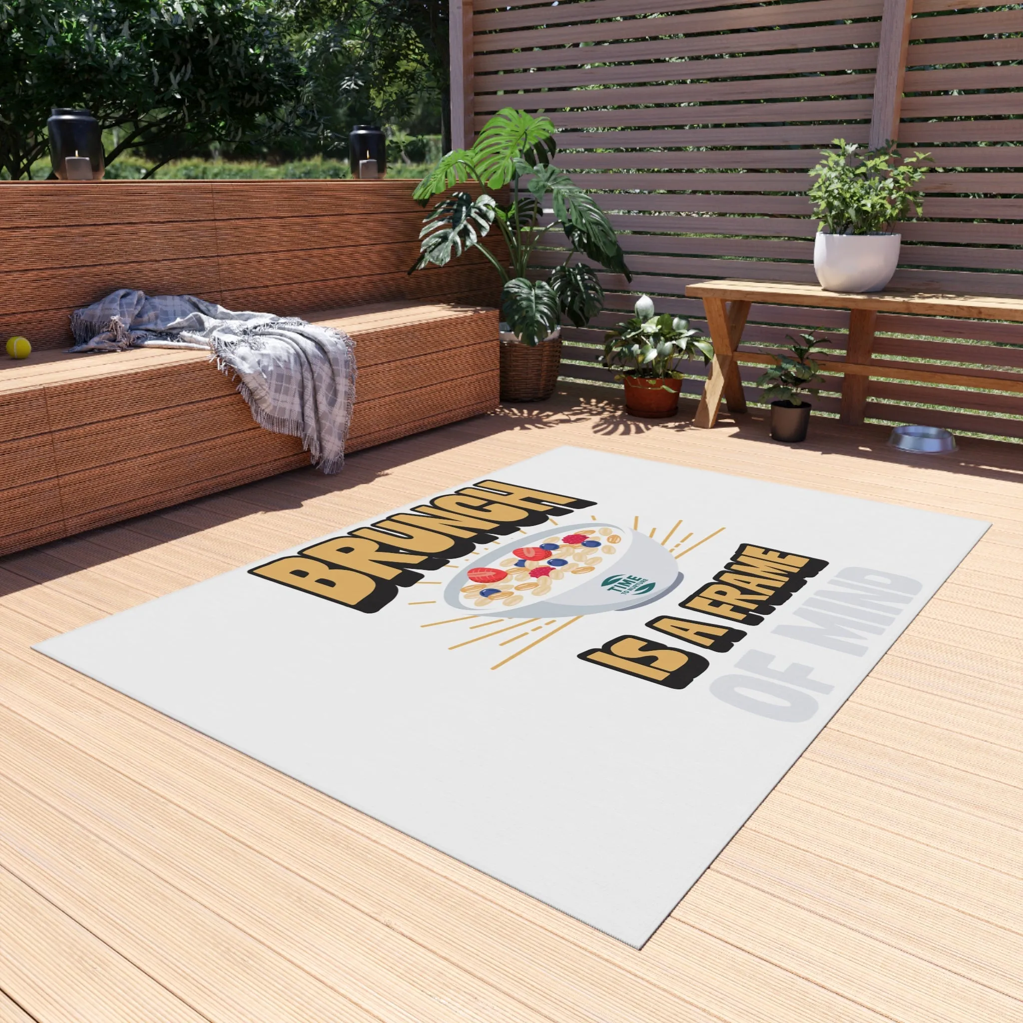 Brunch Vibes Outdoor Rug – Boho Chic Picnic Blanket & Patio Decor for Brunch Lovers, Retirees, and Summer Gatherings – Stylish Farmhouse Kitchen Mat & Frame of Mind Rug for Cozy Living