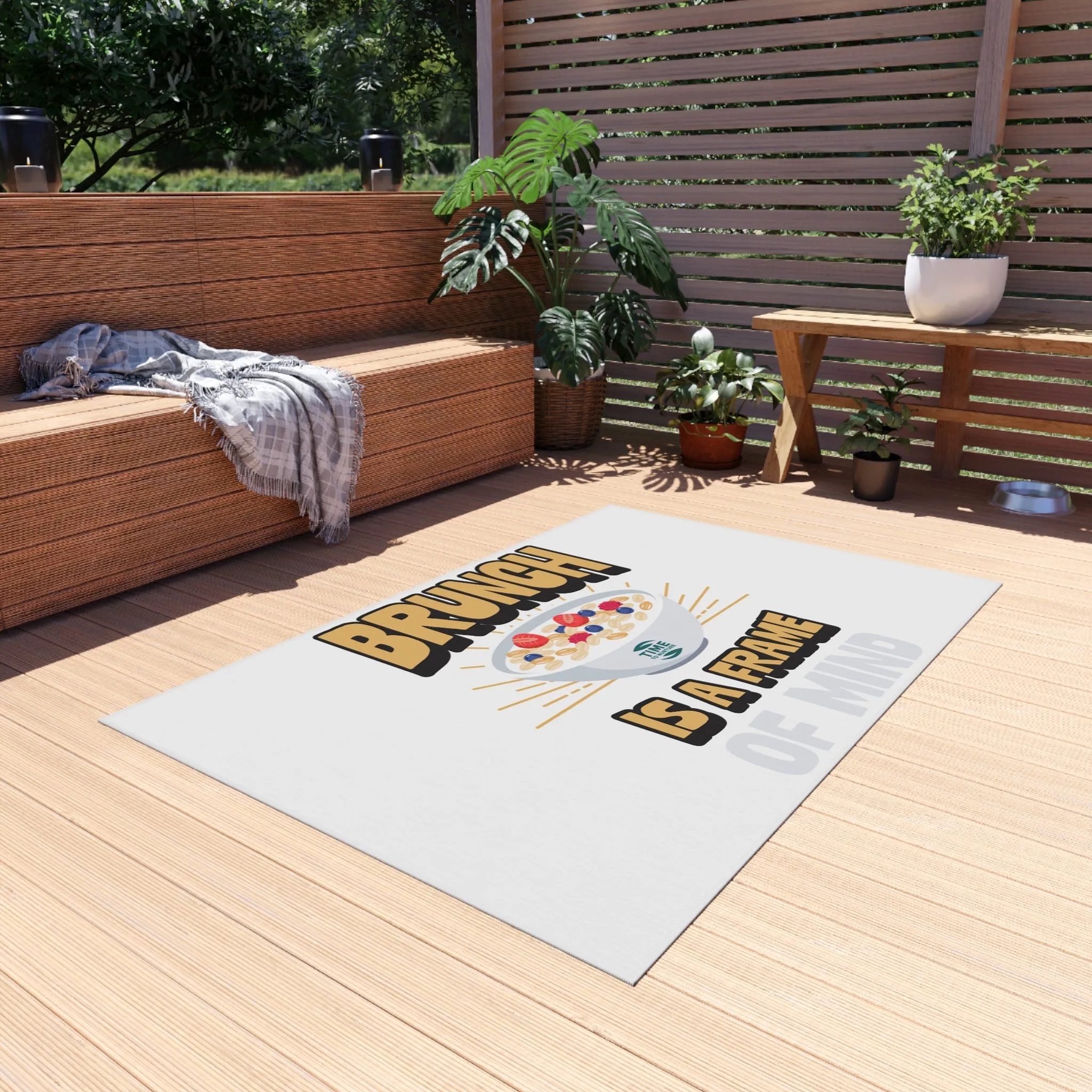 Brunch Vibes Outdoor Rug – Boho Chic Picnic Blanket & Patio Decor for Brunch Lovers, Retirees, and Summer Gatherings – Stylish Farmhouse Kitchen Mat & Frame of Mind Rug for Cozy Living