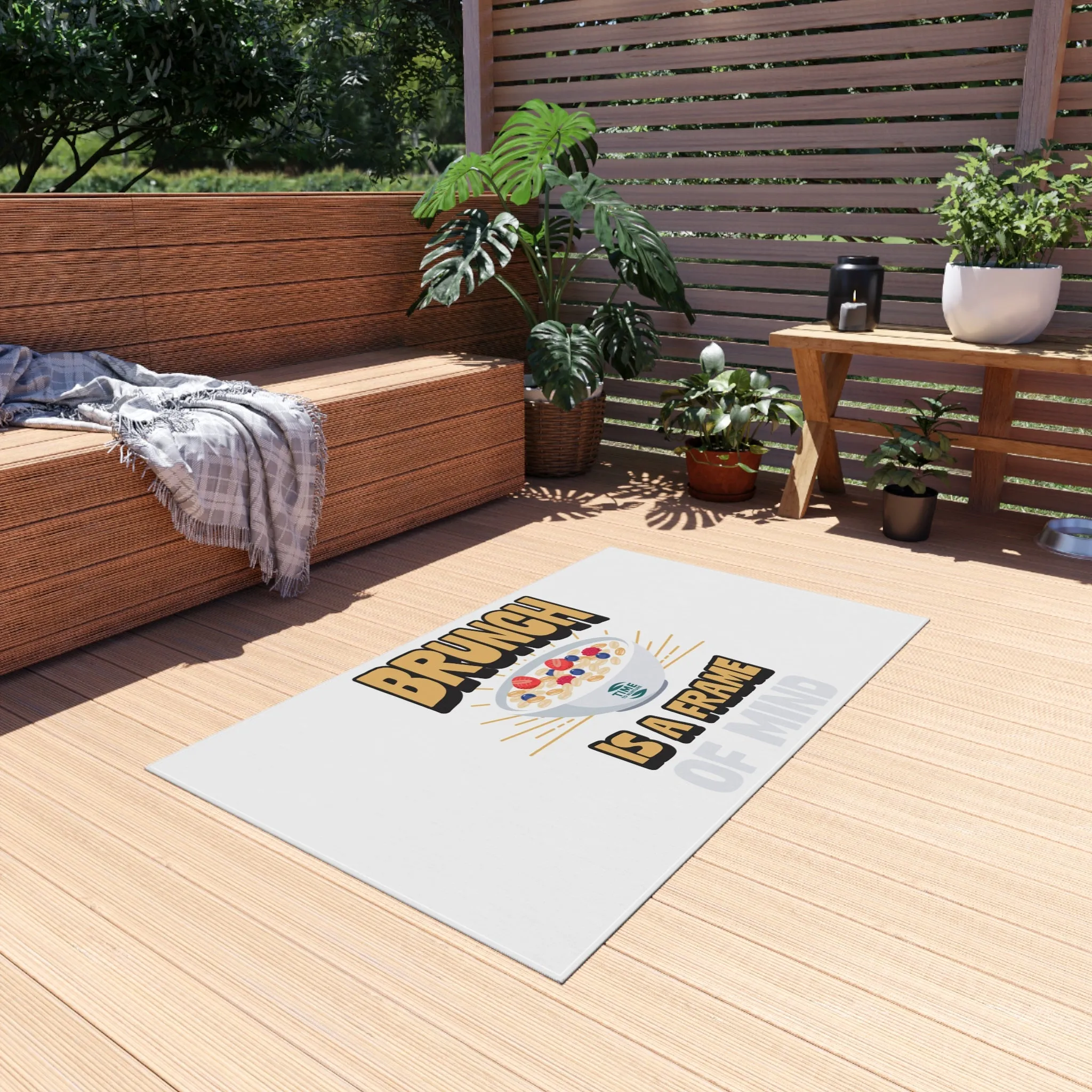 Brunch Vibes Outdoor Rug – Boho Chic Picnic Blanket & Patio Decor for Brunch Lovers, Retirees, and Summer Gatherings – Stylish Farmhouse Kitchen Mat & Frame of Mind Rug for Cozy Living