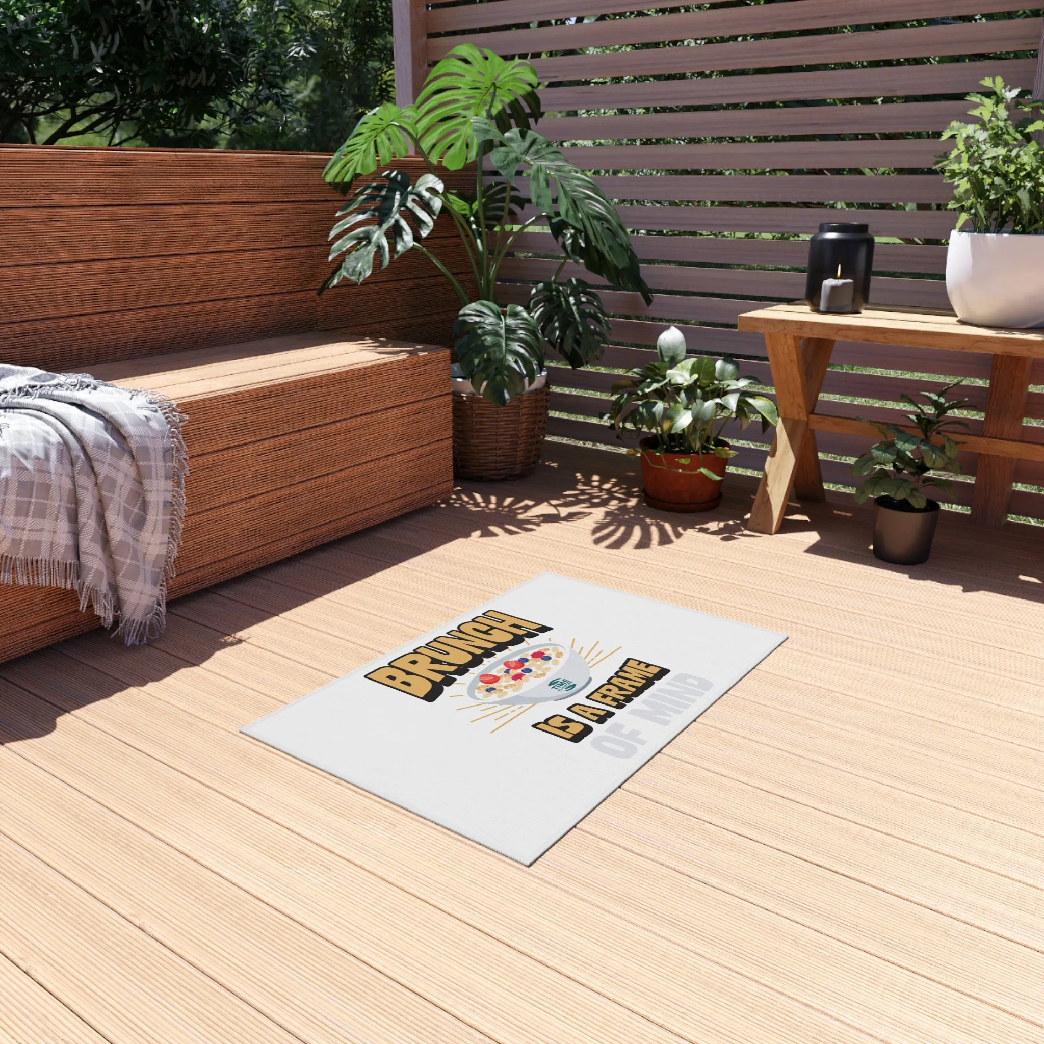 Brunch Vibes Outdoor Rug – Boho Chic Picnic Blanket & Patio Decor for Brunch Lovers, Retirees, and Summer Gatherings – Stylish Farmhouse Kitchen Mat & Frame of Mind Rug for Cozy Living