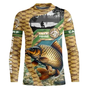 Carp Fishing Customize Name UV protection long sleeves UPF 30  fishing shirt for kid NPQ120