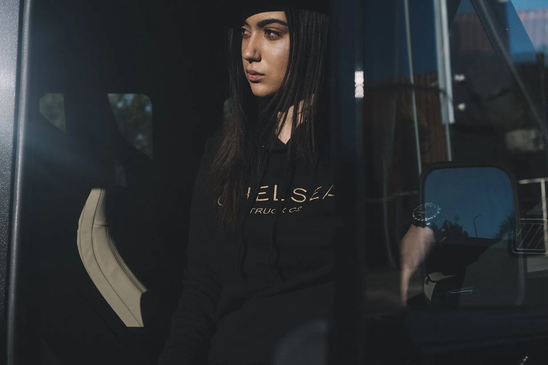 Chelsea Truck Co Black with Gold Embroidery Hoodie