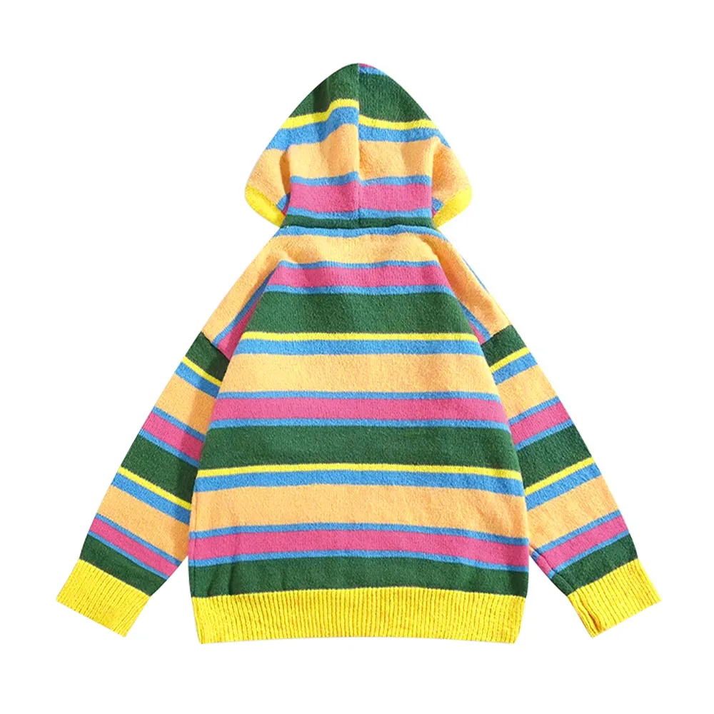 Contrast Zip Hooded Hoodies