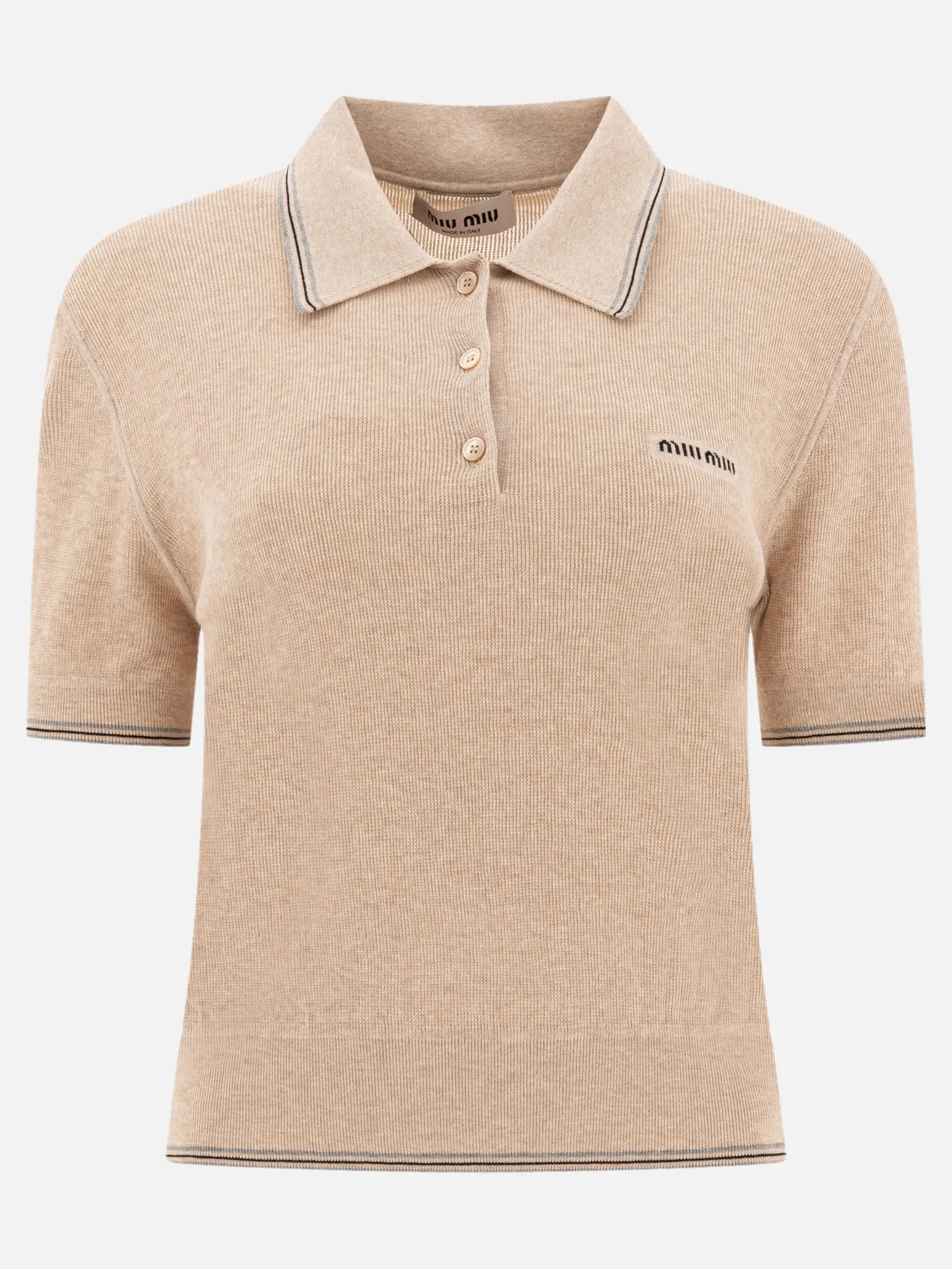 Cotton knit polo shirt