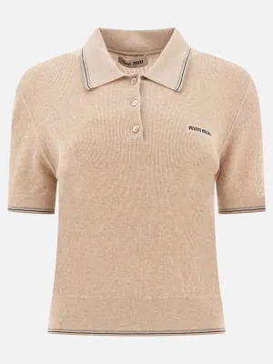 Cotton knit polo shirt