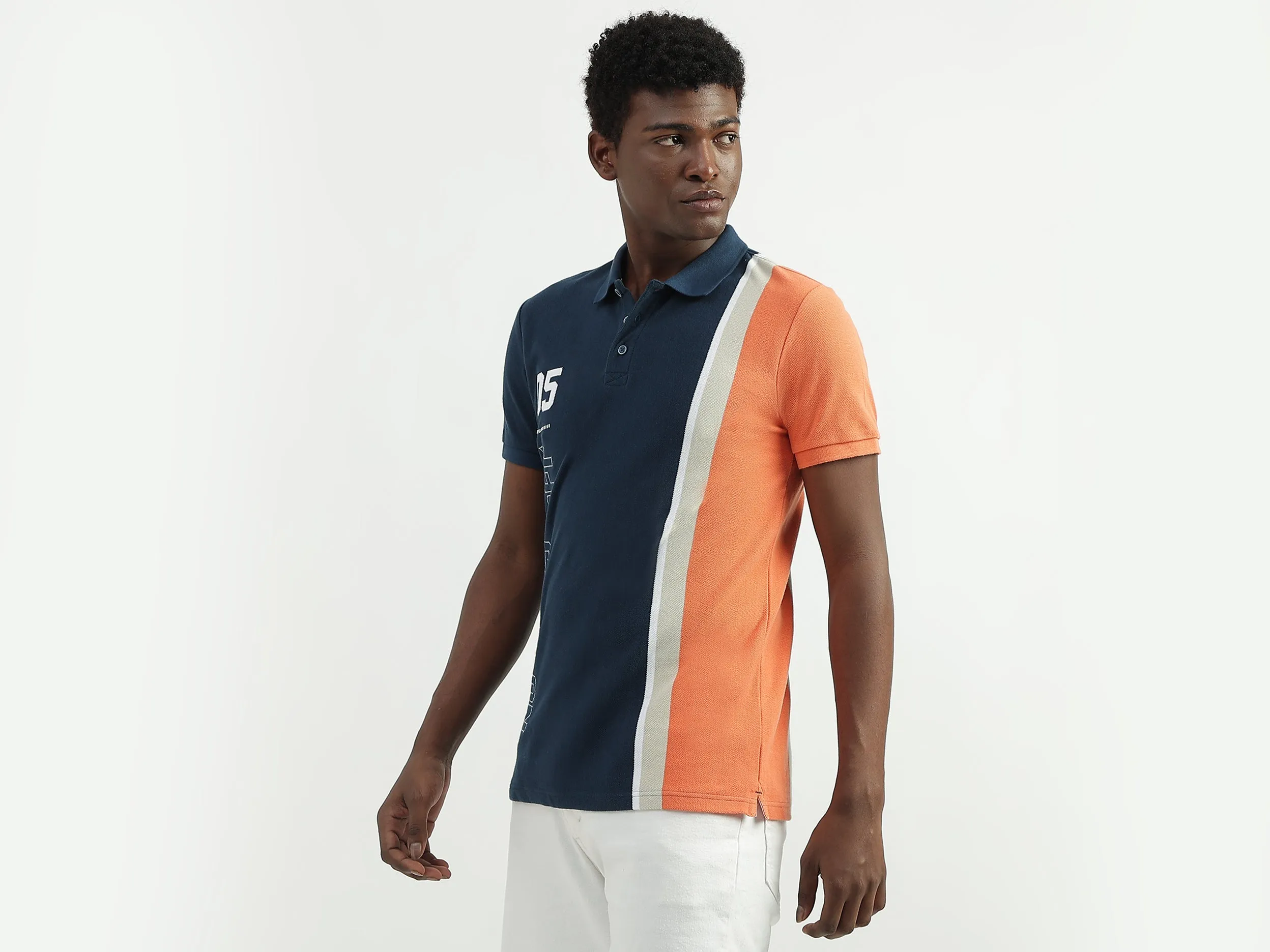 Cotton Printed Polo Collar Mens T-shirts