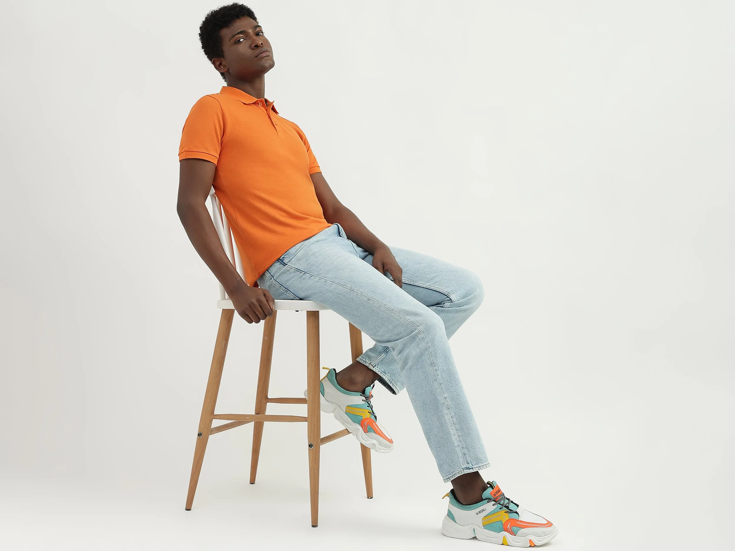 Cotton Solid Polo Collar Mens T-shirts