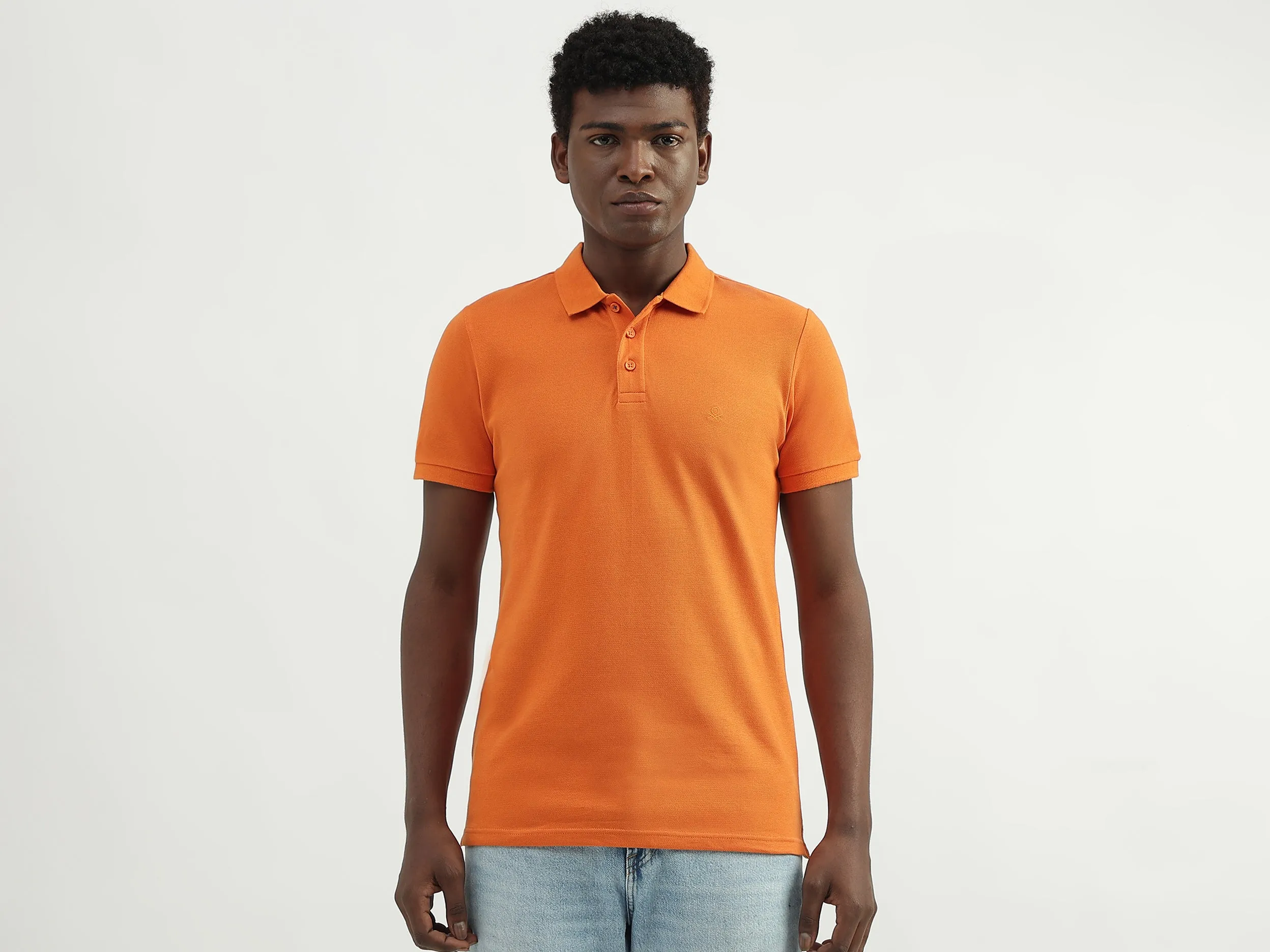 Cotton Solid Polo Collar Mens T-shirts