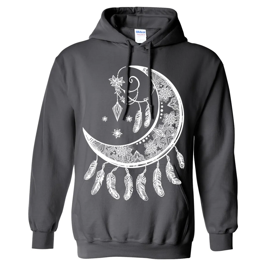 Crescent Moon Dreamcatcher White Sweatshirt Hoodie