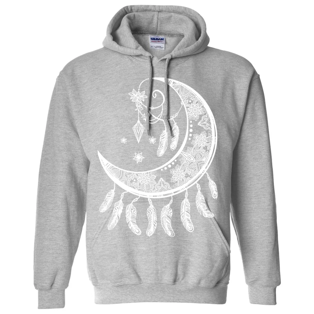 Crescent Moon Dreamcatcher White Sweatshirt Hoodie