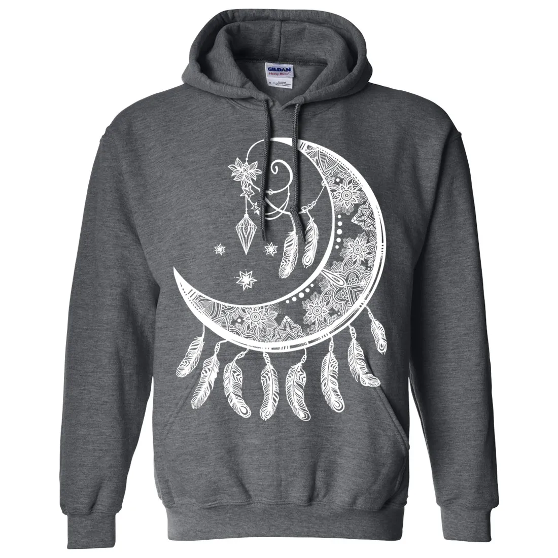Crescent Moon Dreamcatcher White Sweatshirt Hoodie