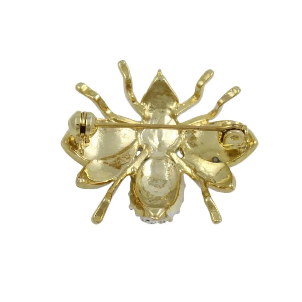 Crystal Fly with Colorful Enamel Wings Brooch Pin - PRI171