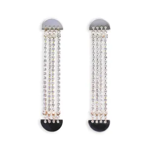 Crystal galaxy luxurious tassel earrings