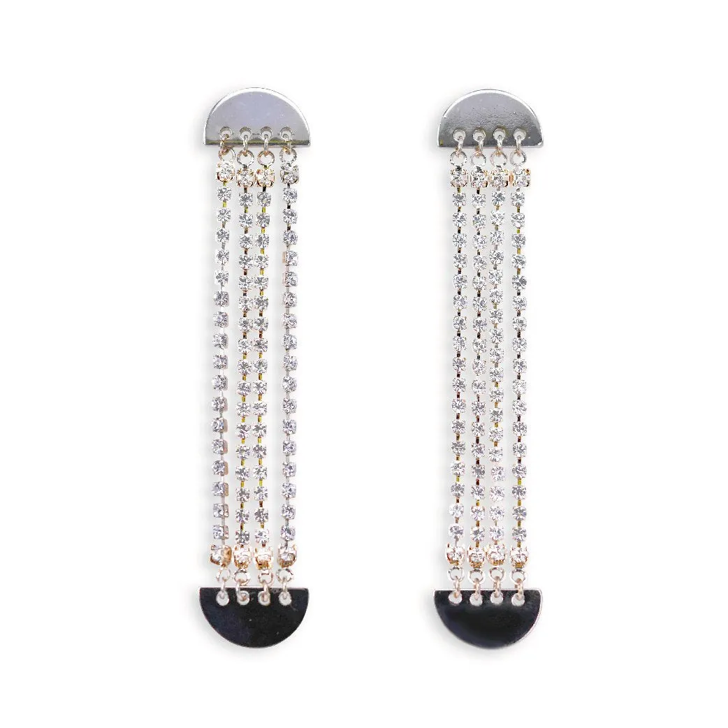 Crystal galaxy luxurious tassel earrings