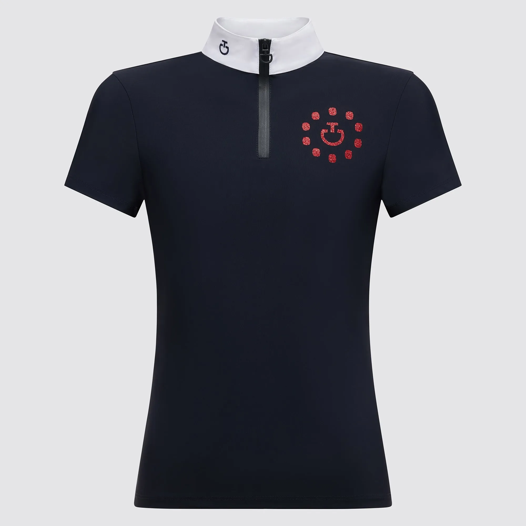 CT S/S Jersey Competition Zip Polo w/ Glitter Print