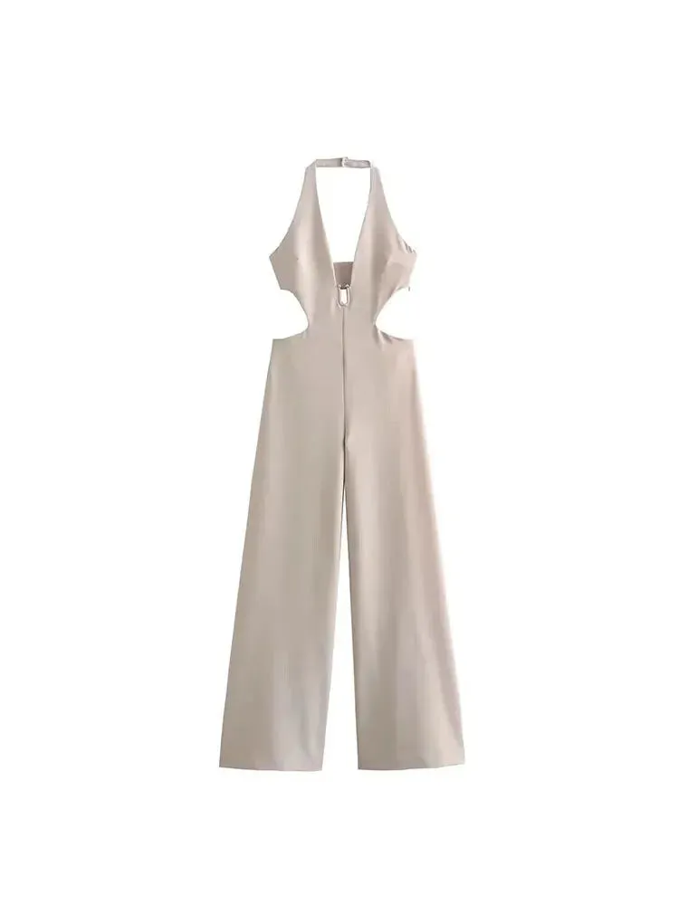 Cutout Wide-Leg Party Jumpsuit