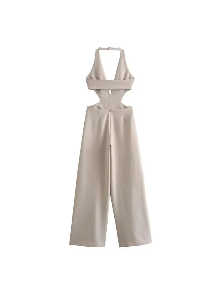 Cutout Wide-Leg Party Jumpsuit