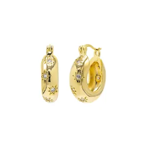 CZ Starburst Bubble Hoop Earirng