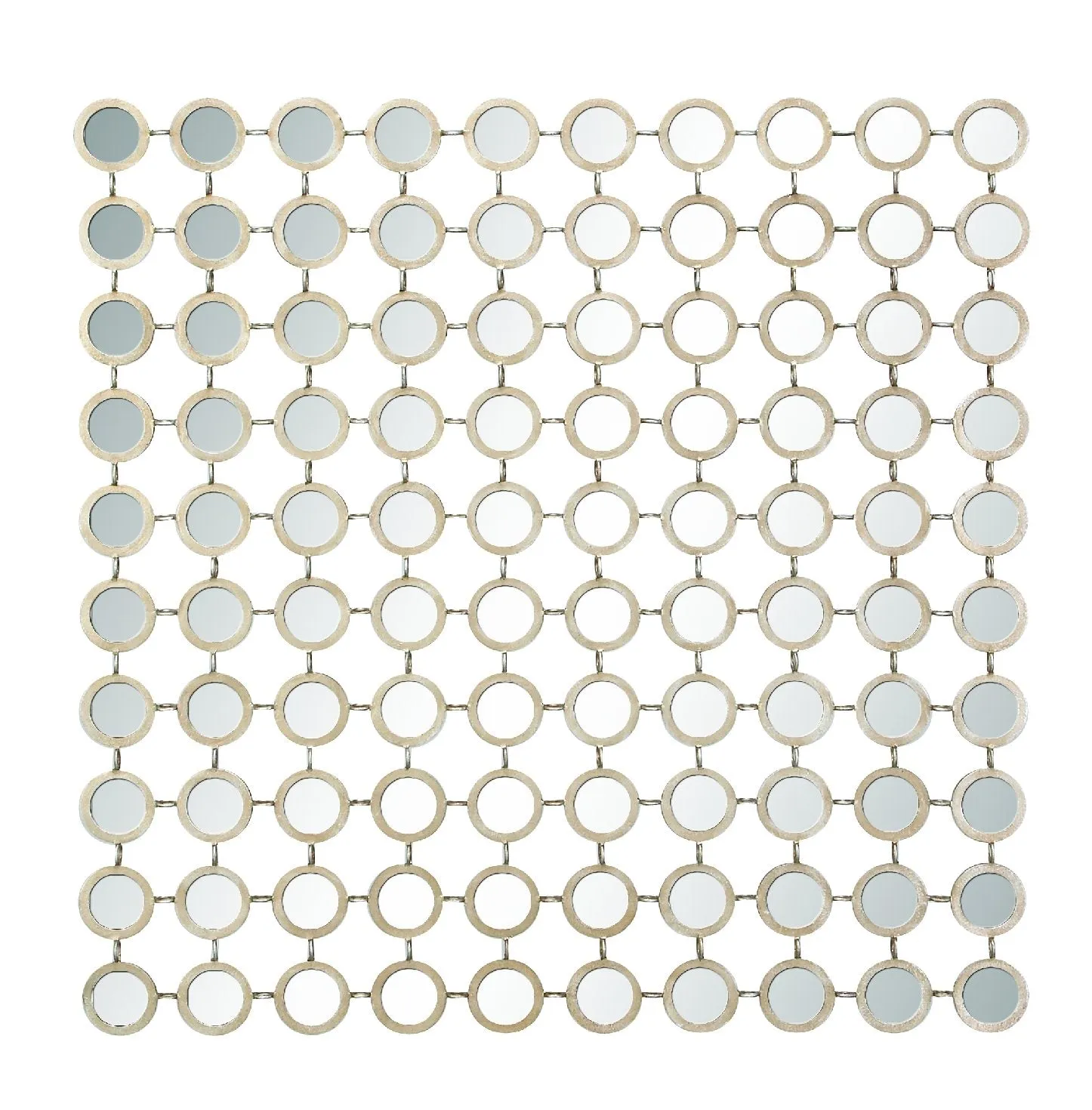 Deco 79 Metal Geometric Room Wall Mirror Entryway Mirror with Grid Pattern, Wall Mounted Mirror 40" x 2" x 40", Gold, 39 by 39" - new