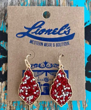 Designer Inspired Red Crystal Earrings