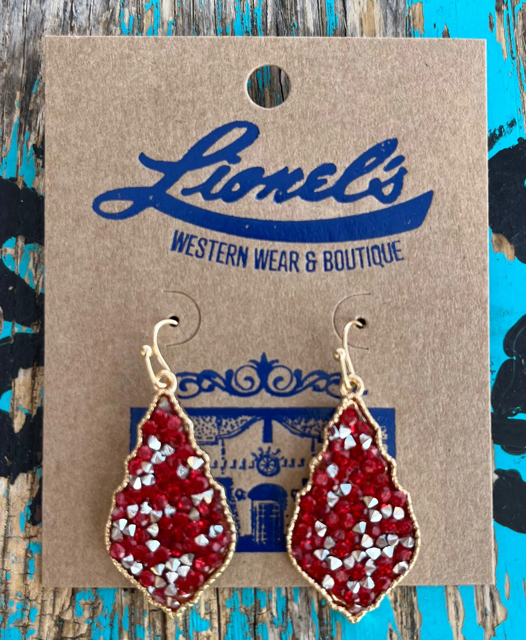 Designer Inspired Red Crystal Earrings