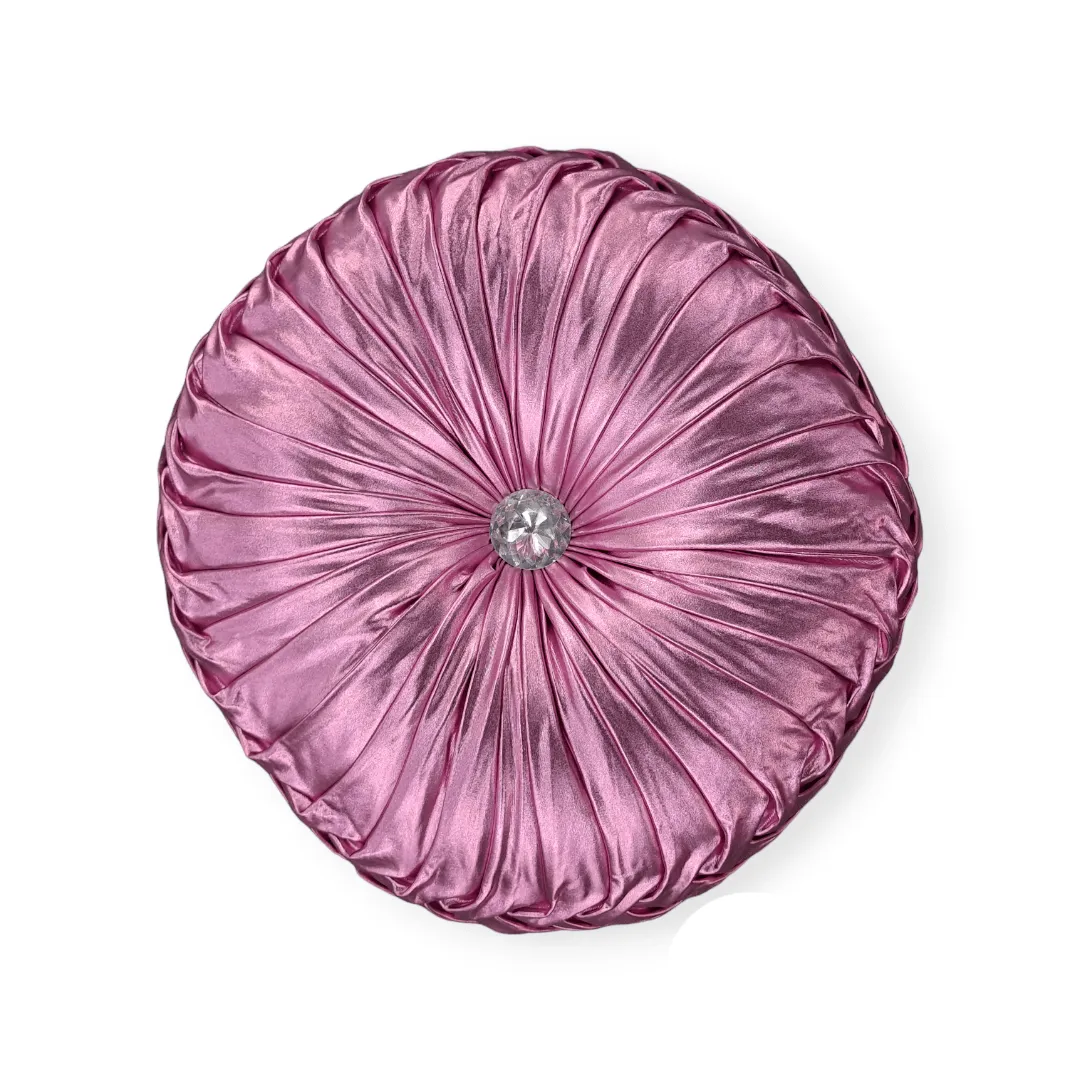 Diamante Scatter Cushion 40cm Round Pink MC-067