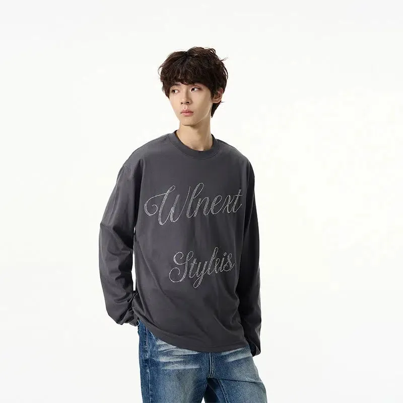 Diamond Embellished Long-Sleeved Pullover