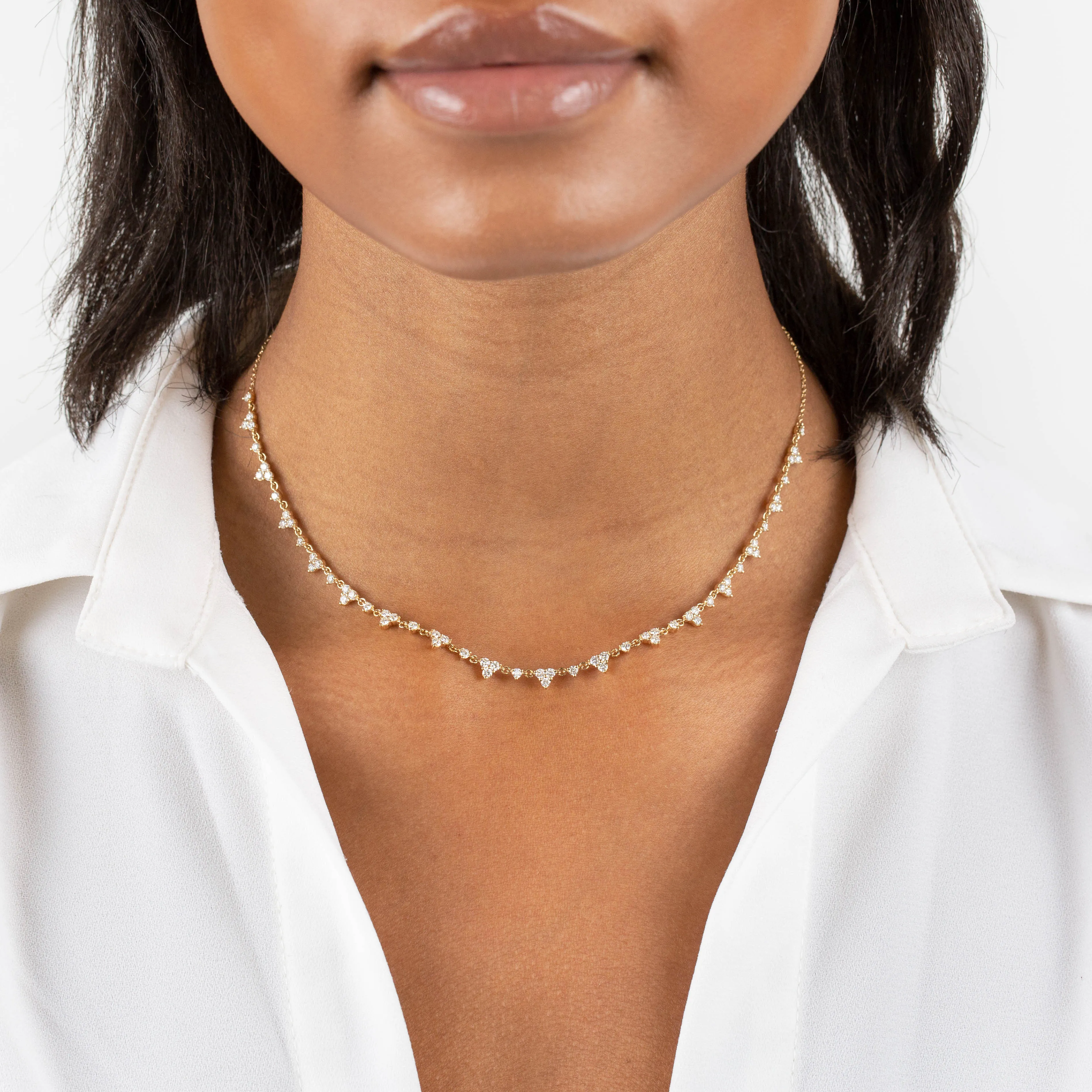 Diamond Multi Trio Choker 14K