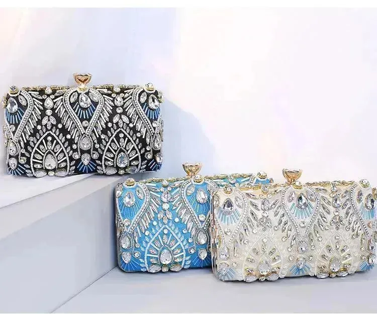 Diamond Rhinestone Clutch - Luxury Evening Minaudière | Femstylo