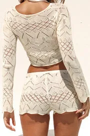 DOLCESSA Playa Long Sleeve Crop Top