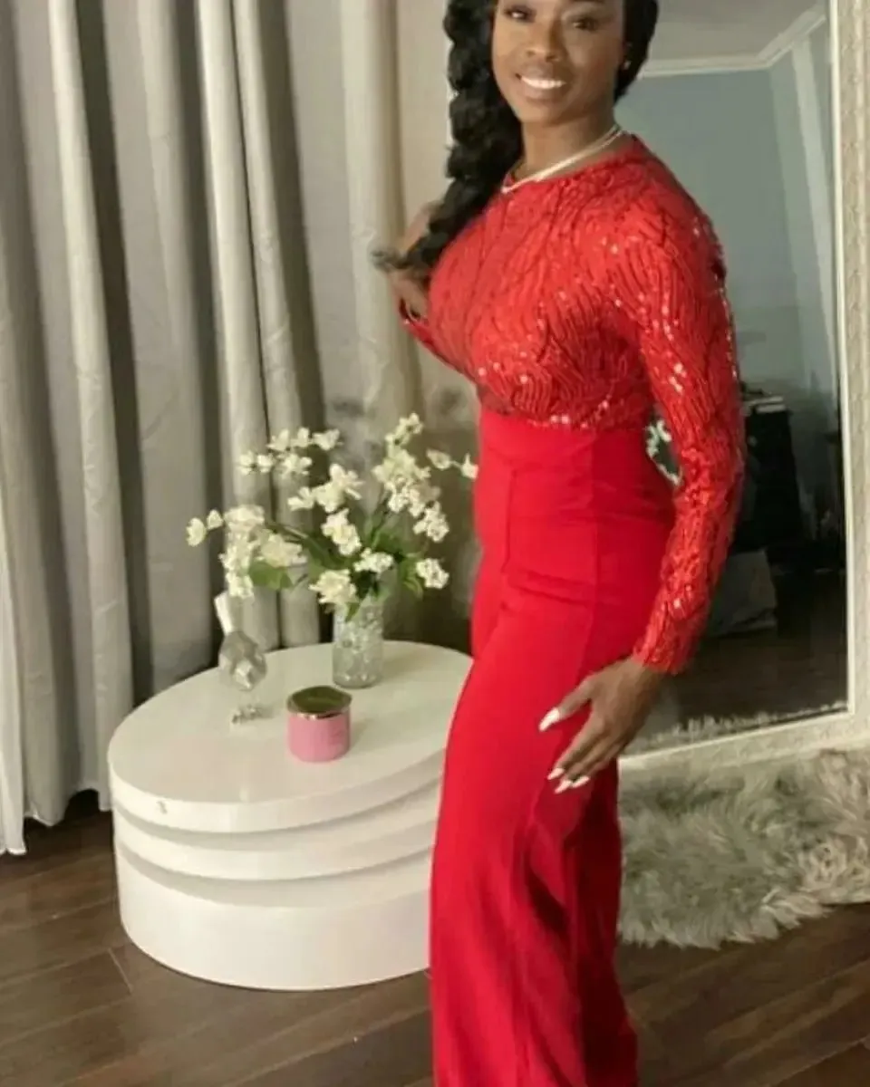 Elegant Formal Red Jumpsuit