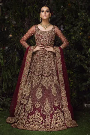 Embellished Pakistani Red Lehenga Bridal Attire #BN1073