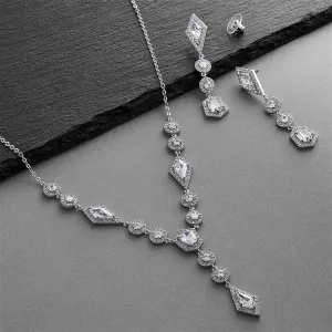 Empress & Noble Cut Cubic Zirconia Necklace & Earring Set