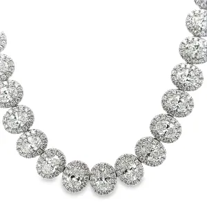 Exquisite 20.93CT T.W. Oval-Cut Statement Diamond Necklace