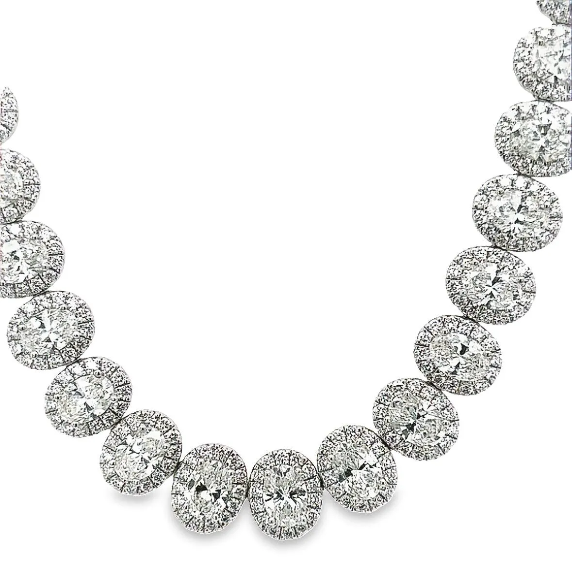 Exquisite 20.93CT T.W. Oval-Cut Statement Diamond Necklace